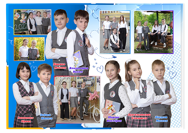 Выпускной альбом «Воздушные шары». Альбом -  фотокнига для  первоклассников и выпускников 4 классов.  Классическая и полиграфическая фотокнига.