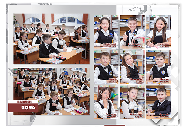 Выпускной альбом «Глобус». Альбом -  фотокнига для  первоклассников и выпускников 4 классов.  Классическая фотокнига и полиграфический альбом.