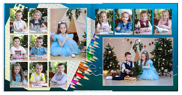 Выпускной альбом «Кораблик». Альбом -  фотокнига для  первоклассников и выпускников 4 классов.  Классическая фотокнига.