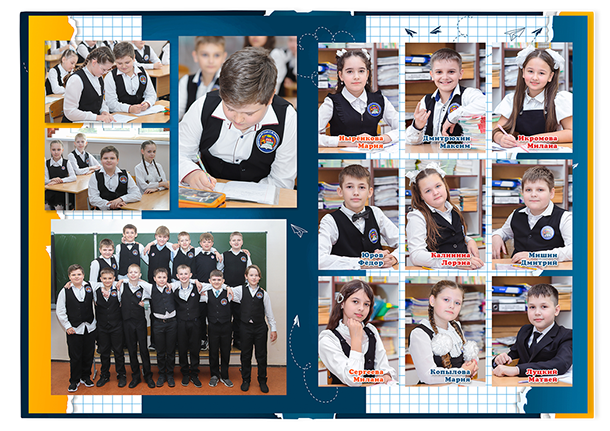 Выпускной альбом «Школьник». Альбом -  фотокнига для  первоклассников и выпускников 4 классов.  Классическая фотокнига и полиграфический альбом.